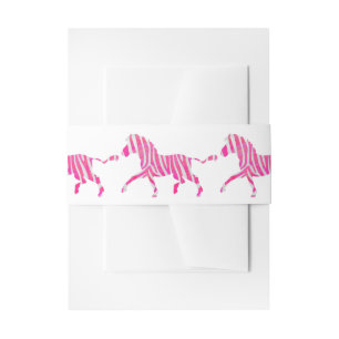 Zebra Hot Pink and White Silhouette Invitation Belly Band