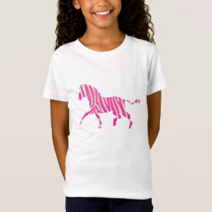 Zebra Hot Pink and White Silhouette T-Shirt