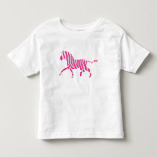 Zebra Hot Pink and White Silhouette Toddler T-Shirt