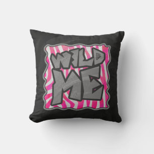 Zebra Hot Pink and White Wild Me Cushion