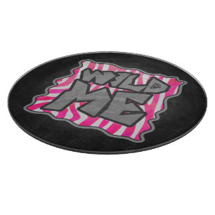 Zebra Hot Pink and White Wild Me Cutting Board