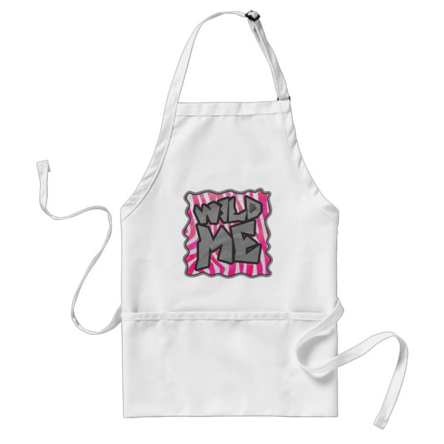 Zebra Hot Pink and White Wild Me Standard Apron (Front)