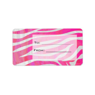 Zebra Hot Pink and White with Monogram Label