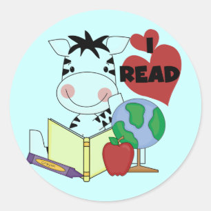 Zebra I Read Tshirts and Gifts Classic Round Sticker
