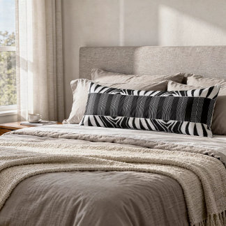 Zebra Illusion - Modern Abstract Black and White Body Cushion
