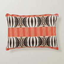 Zebra Illusion- Modern Abstract Terracotta Pillow