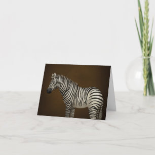 Zebra Illustration Exotic Wildlife Personalised Note Card