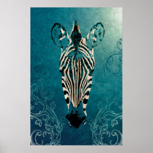 Zebra Illustration Poster