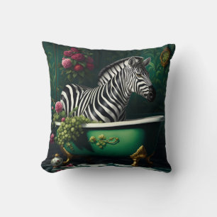 Zebra in a Bathtub Cushion