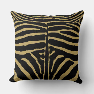Zebra in Black and Gold Cushion