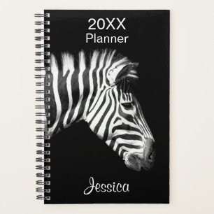 Zebra in Black and White Personalised Name Planner