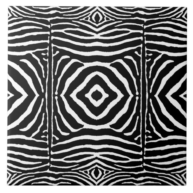Zebra in Black and White Tile (Front)