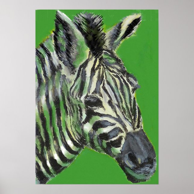 zebra in green -  poster (Front)