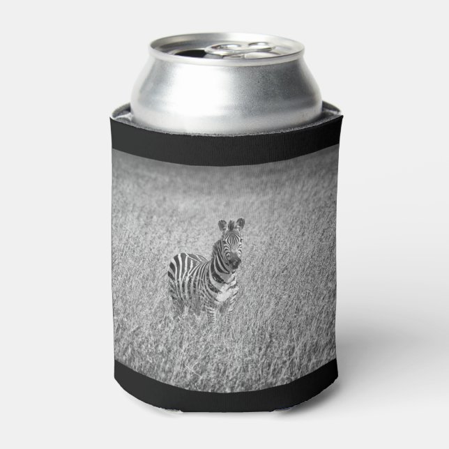 Zebra in high grass can cooler (Can Front)