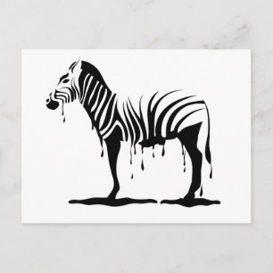 zebra in in splash in vector postcard