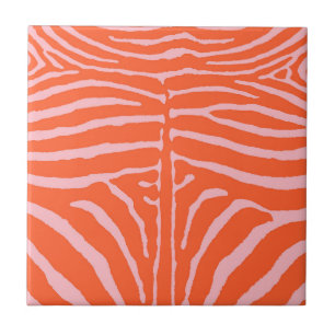Zebra in Pink & Orange Tile