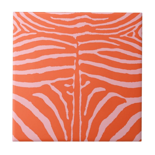 Zebra in Pink & Orange Tile (Front)