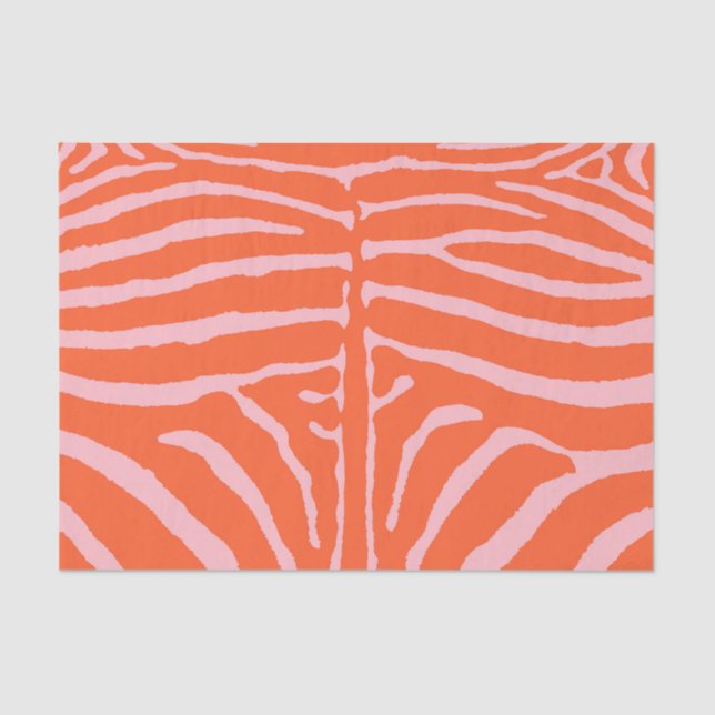 Zebra in Pink & Orange Tissue Paper (Front)