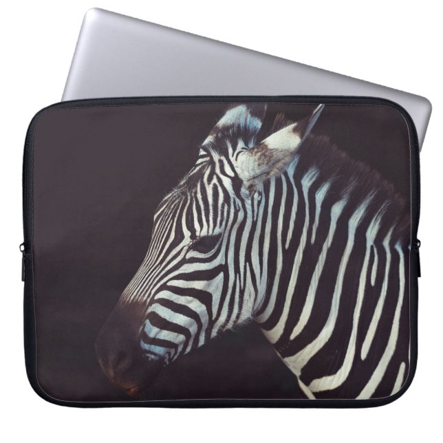 ZEBRA IN SHALLOW FOCUS LENS LAPTOP SLEEVE (Front)