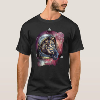 Zebra In Space   For Mum Dad And Kids T-Shirt