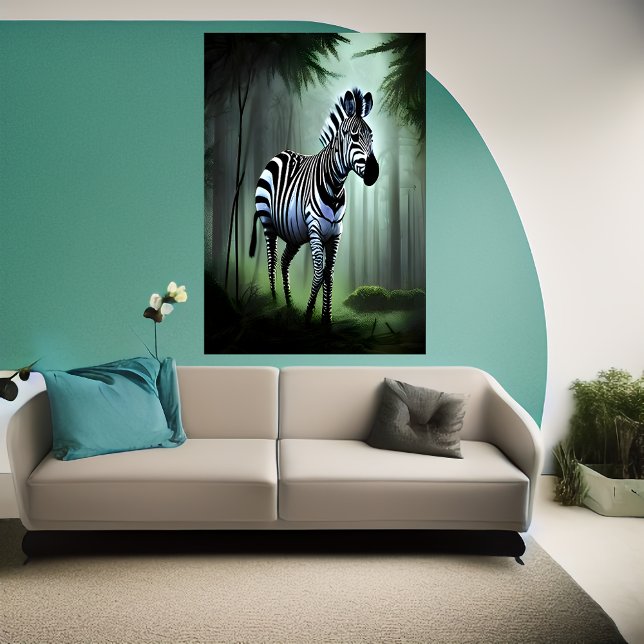 Zebra in the forest | AI Art Poster (Creator Uploaded)