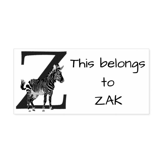 Zebra Initial Rubber Stamp (Imprint)