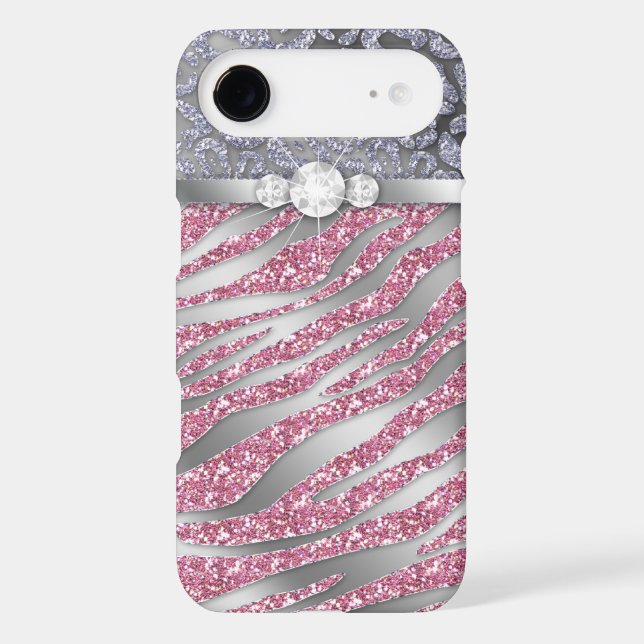 Zebra iPhone 6 Tough Jewellery Glitter PS Case-Mate iPhone Case (Back)