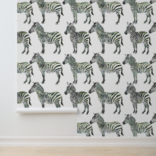 Zebra Jungle Serengeti Africa Safari pattern Wallpaper