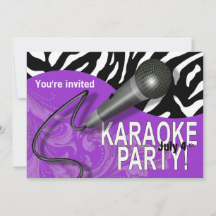 Zebra Karaoke Girls' Night Out Party Invitation