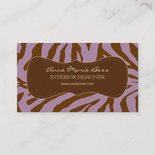 Zebra Lavender Chocolate  business cards (Front)