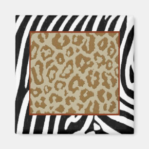 Zebra & Leopard fashionable print Magnet