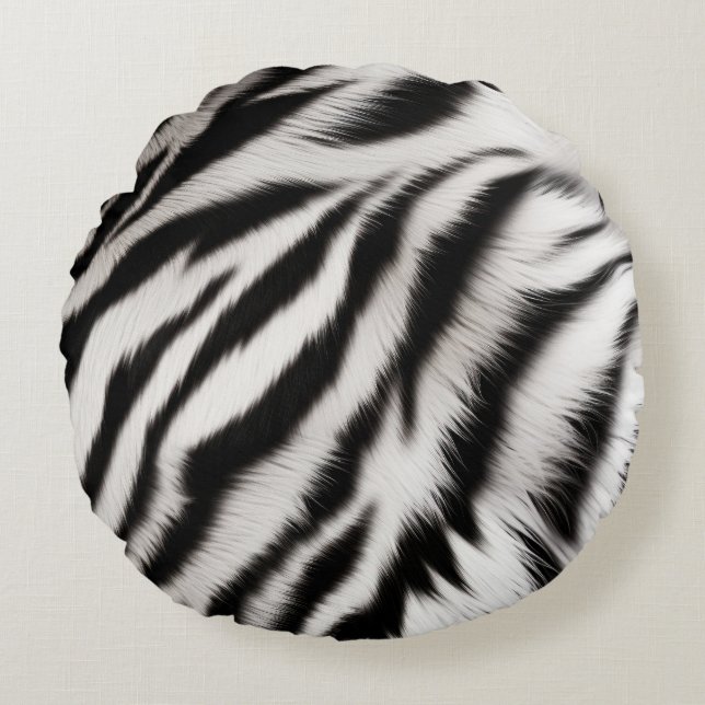Zebra & Leopard Round Cushion (Front)