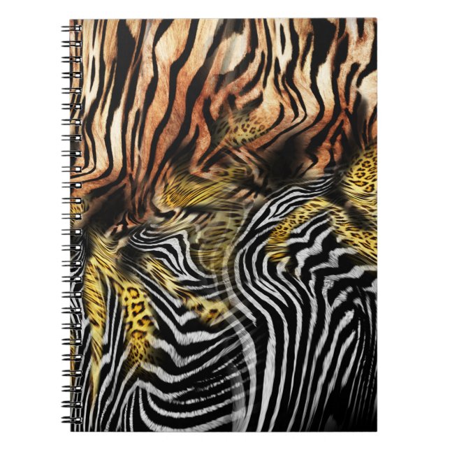 Zebra Leopard Skin Mixed Pattern Notebook (Front)