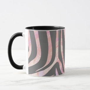 Zebra Light Grey and Pink Print Mug