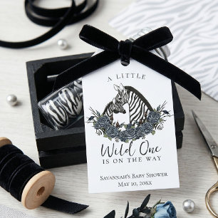 Zebra Little Wild One Baby Shower Favour Tag