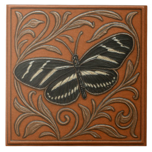 Zebra Longwing Butterfly - Ceramic Tile