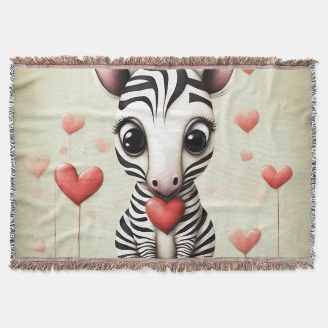 Zebra Love 1 Throw Blanket (Front)