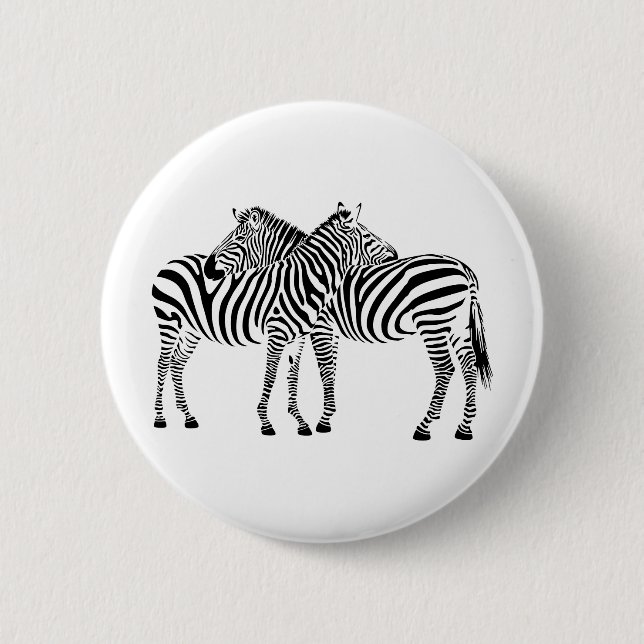 Zebra Love 6 Cm Round Badge (Front)
