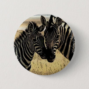 ZEBRA LOVE 6 CM ROUND BADGE