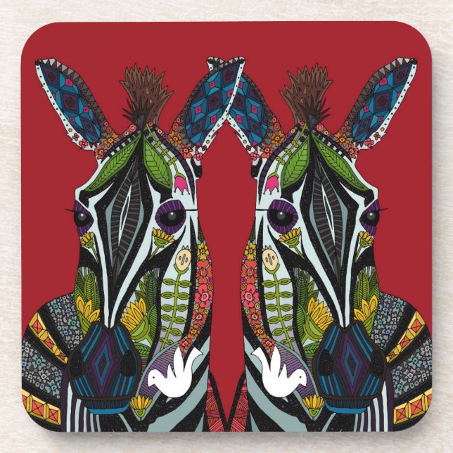 zebra love red coaster (Front)