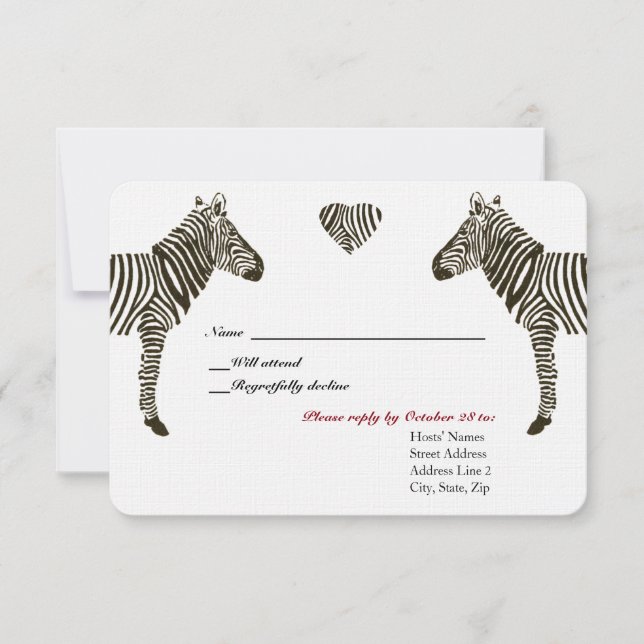 Zebra Love RSVP (Front)