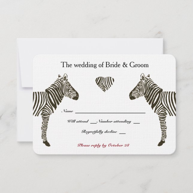 Zebra Love RSVP (Front)