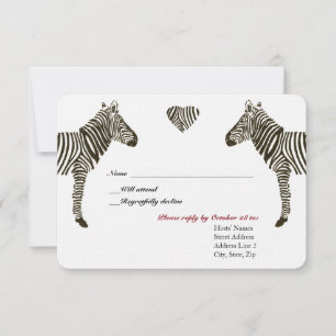 Zebra Love RSVP Card