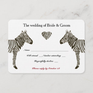 Zebra Love RSVP Card