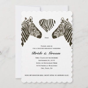 Zebra Love Wedding Breakfast Invitation