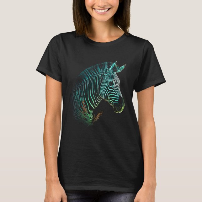 Zebra Lover Artwork Animal Motif Zebra 11 T-Shirt (Front)