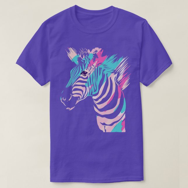 Zebra Lover Colourful African Wild Animal Safari W T-Shirt (Design Front)