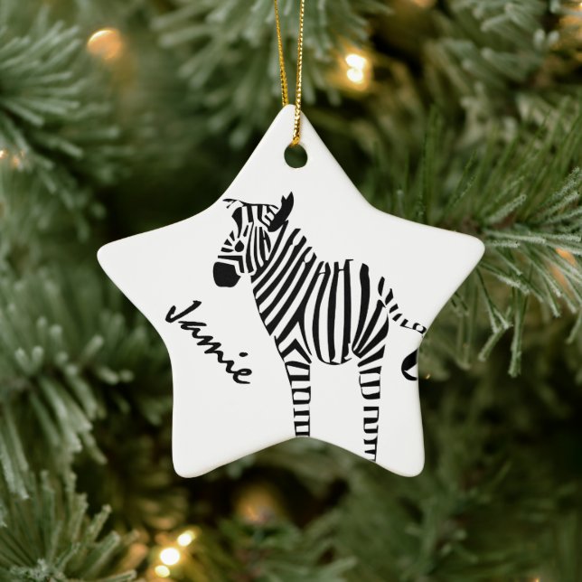 Zebra Lovers Gifts Ceramic Tree Decoration (Tree)