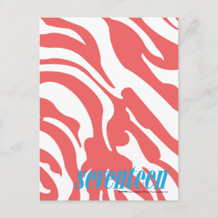 Zebra LtPink Postcard