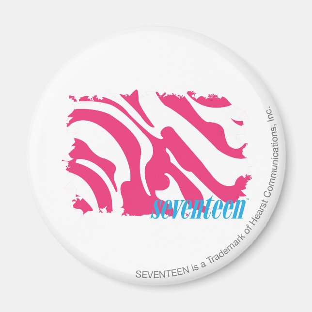 Zebra Magenta 3 Magnet (Front)